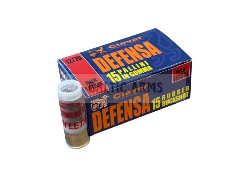 Clever 12x70 Defensa Non Letale 15 Rubber Buckshot